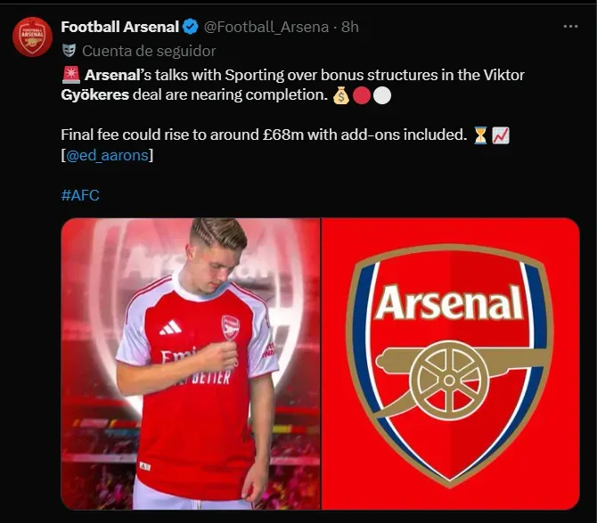 Fuente: @Football_Arsenal