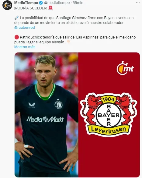 La promesa del Bayer Leverkusen a Santi Giménez que sacaría al delantero del Feyenoord. Noticias en tiempo real