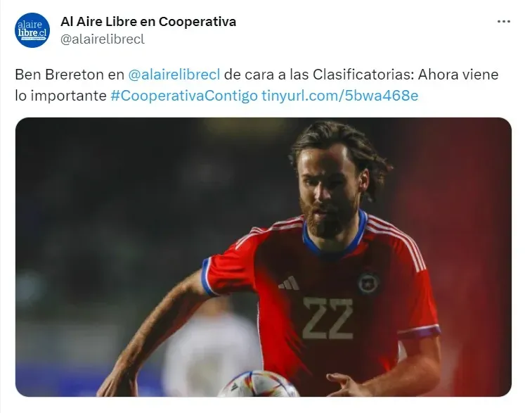 Ben Brereton charla previo a debut en Eliminatorias (@alairelibrecl)