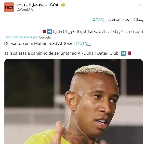 Informação sobre o futuro de Talisca