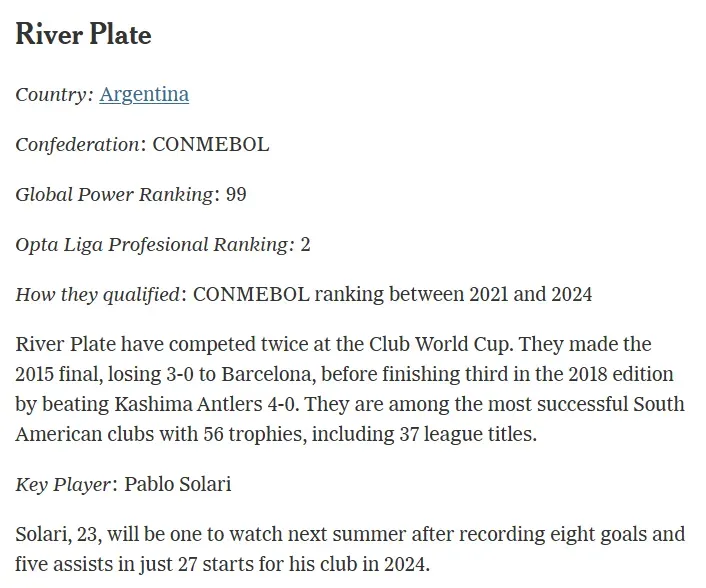 El análisis de The Athletic sobre River en el Mundial de Clubes