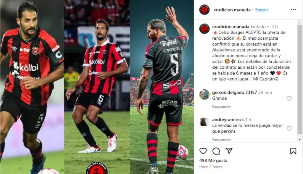 Celso Borges extendería su vínculo con Alajuelense.