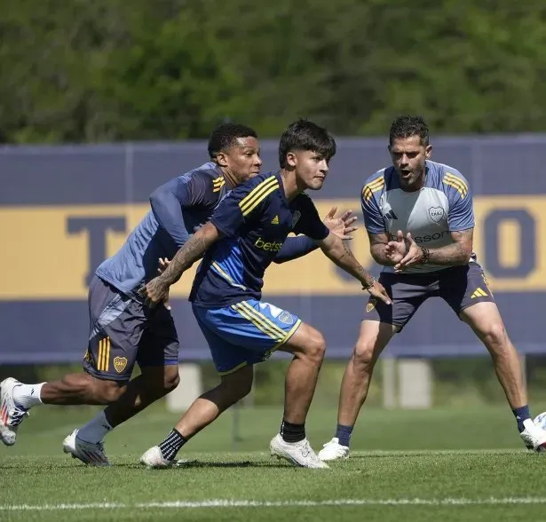 Fabra, en el entrenamiento de Boca. (javierphotogamma)