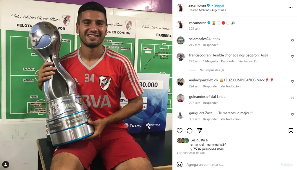 Zaca con la Copa Argentina 2017.