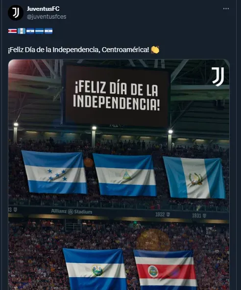 Mensaje de Juventus en sus redes