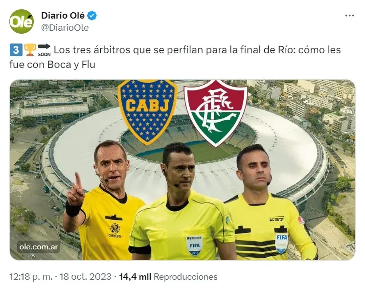 La información sobre Maza para Final de Libertadores (@DiarioOle)