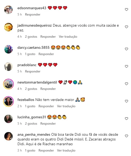 Fãs comentam sobre Renato e Lilian Aragão - Foto: Instagram