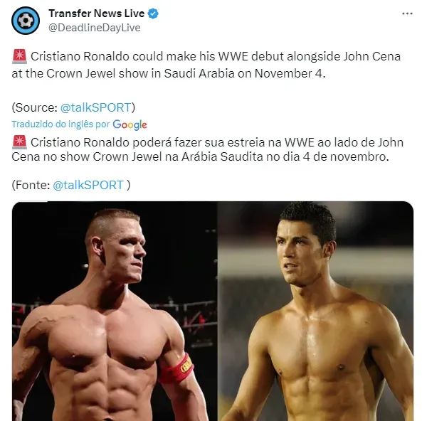 Cristiano Ronaldo pode ser protagonista no WWE