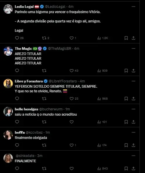 Torcida do Grêmio comemora triunfo por 2 a 0 sobre o Vitória. Foto: Reprodução X.