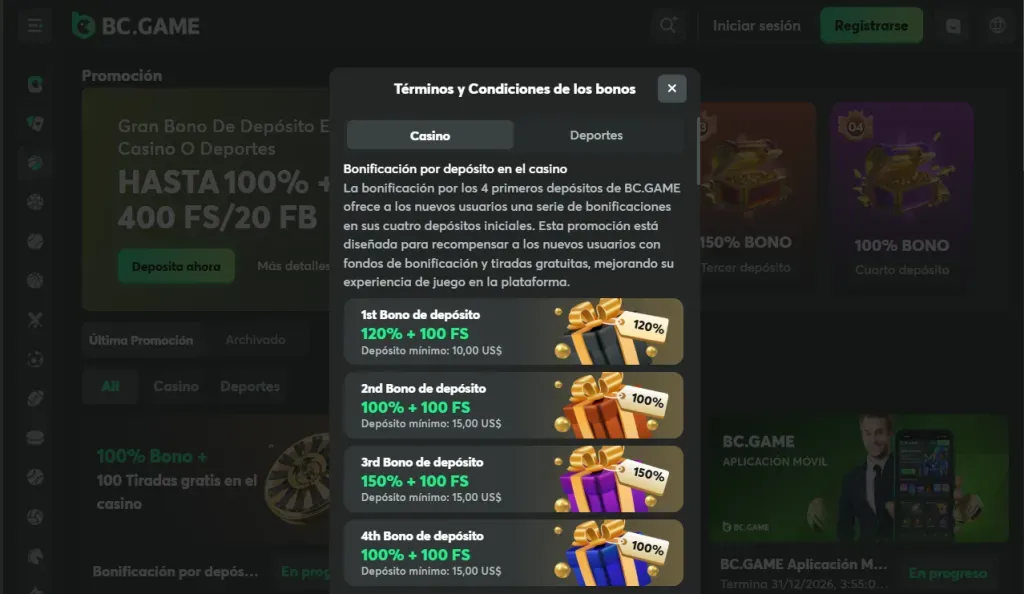 Código promocional BC.GAME bono para casino