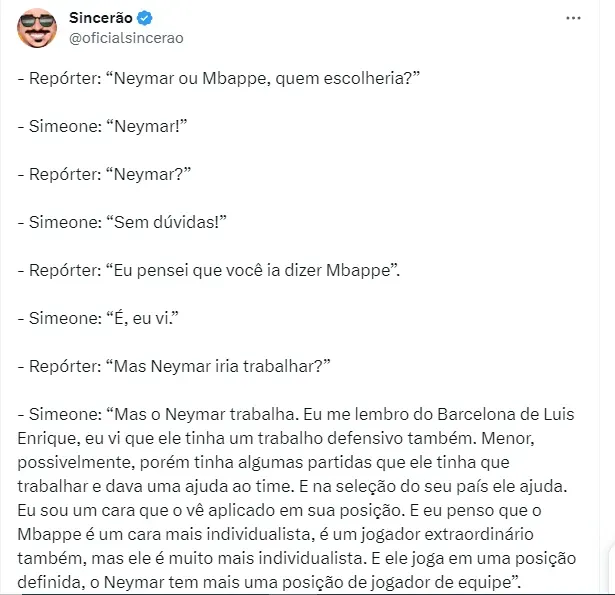 Justificativa de Simeone