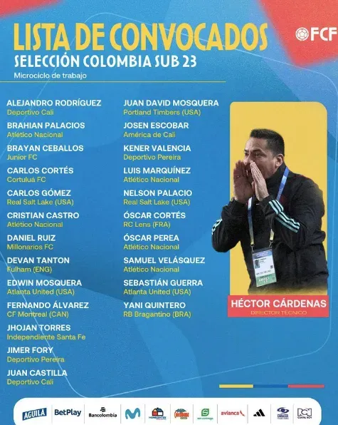 Convocatoria Sub 23 de la Selección Colombia