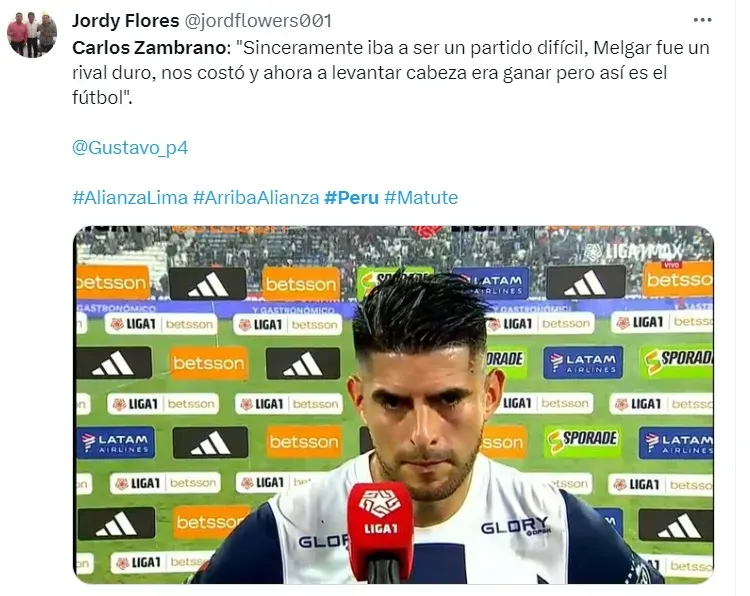 Carlos Zambrano hablando sobre Alianza Lima. | Créditos: @jordflowers001.
