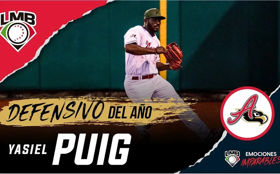 Yasiel Puig fue el Defensivo del Año 2021 en la LMB. (Vía: LMB)