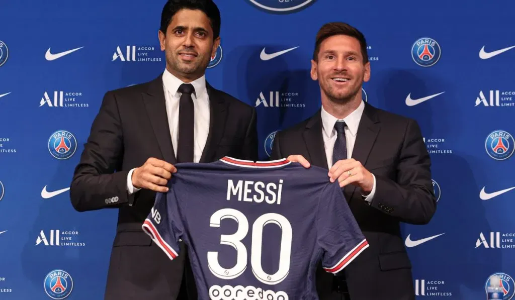 Lionel Messi y Nasser Al Khelaifi: Getty Images