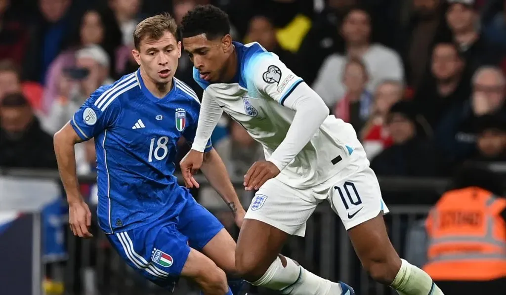 Jude Bellingham en la victoria de ayer ante Italia por 3-1 en Wembley: Getty Images