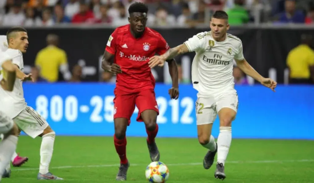 Alphonso Davies en un amistoso con Real Madrid: Getty Images