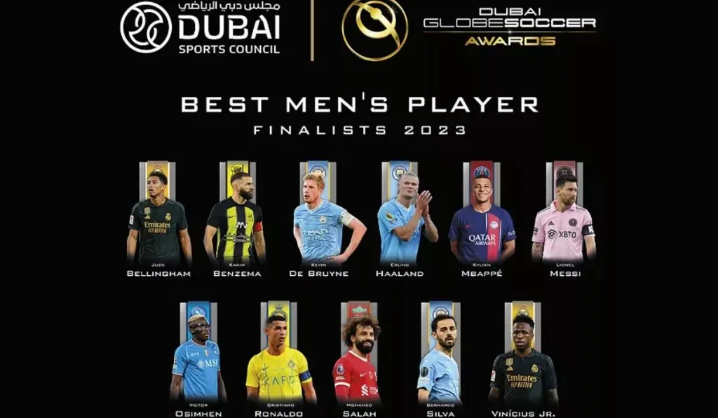 Lionel Messi y los nominados a mejor jugador de los Dubái Soccer Awards: DSA