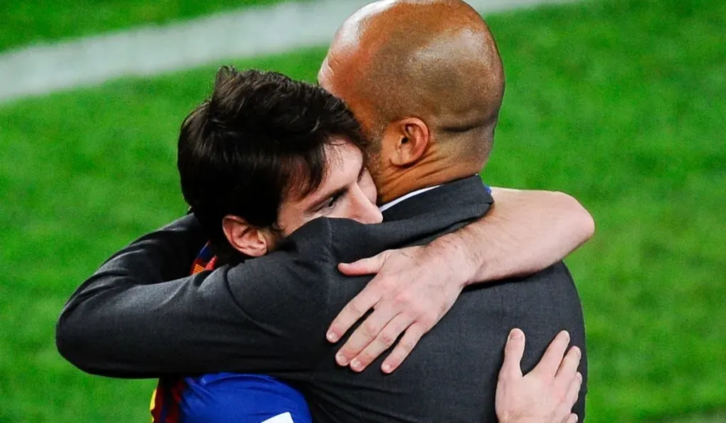 Lionel Messi y Pep en la despedida de Guardiola en Barcelona: Getty Images