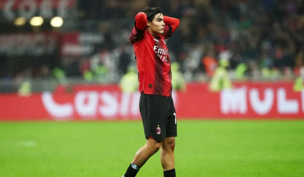 Luka Romero en uno de sus cuatro partidos con AC Milan: Getty Images