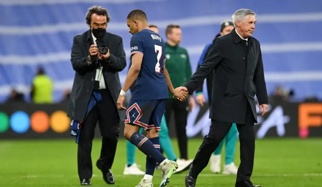 Carlo Ancelotti y Kylian Mbappé en octavos de la Champions League de la campaña 2021/2022: Getty Images