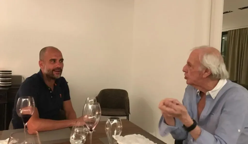 Guardiola con César Luis Menotti en una visita de Pep a la Argentina en el 2018: Diario Olé