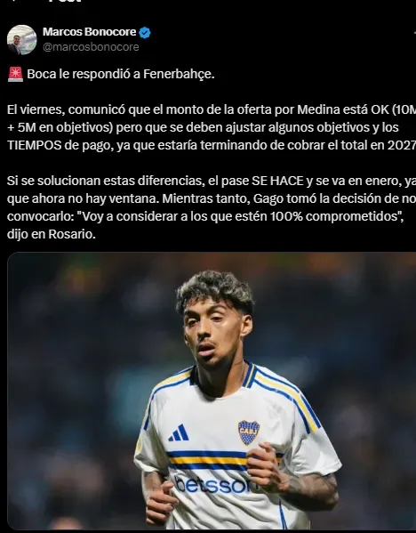 Boca le respondió al Fenerbahce.