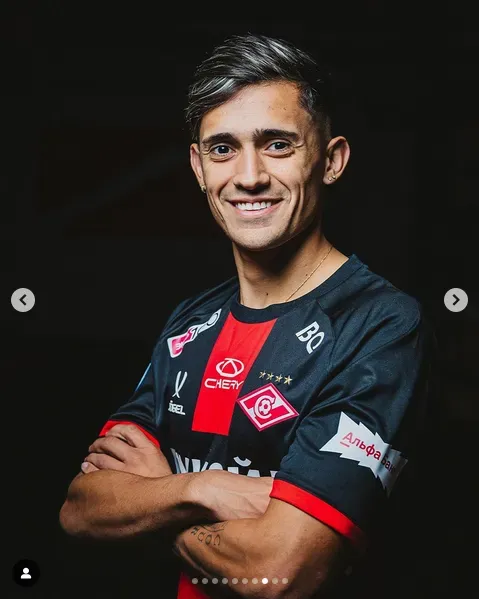 Pablo Solari con la camiseta de Spartak Moscú.