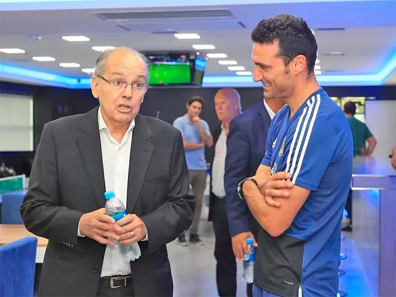 Las fotos de la charla entre Sabella y Scaloni, en el 2020. Foto: Archivo.