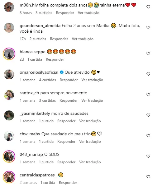 Fãs comentam sobre saudade de Marília Mendonça em perfil das Patroas – Foto: Instagram