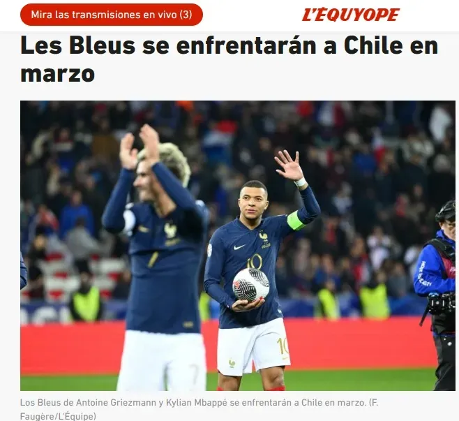 La prensa en Francia confirma el amistoso.