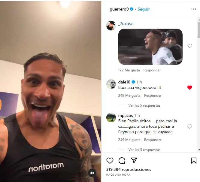 Celebración de Paolo Guerrero.