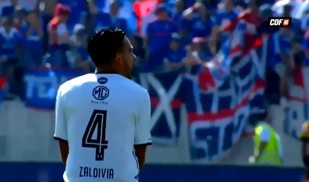 El grito de gol de Zaldivia post golazo de Paredes. (Captura CDF).