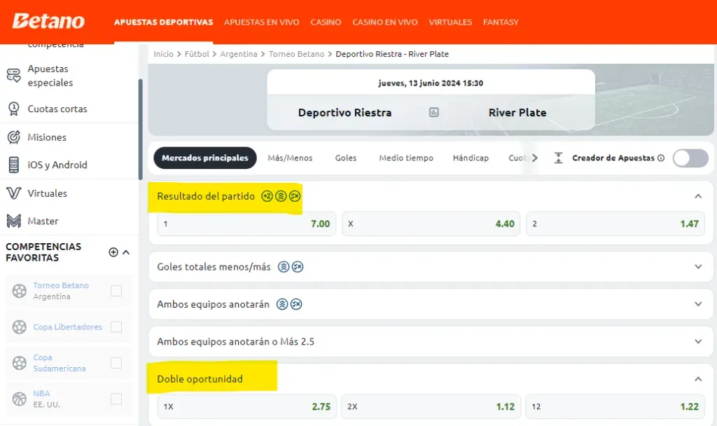 Betano apuestas deportivas y cuotas