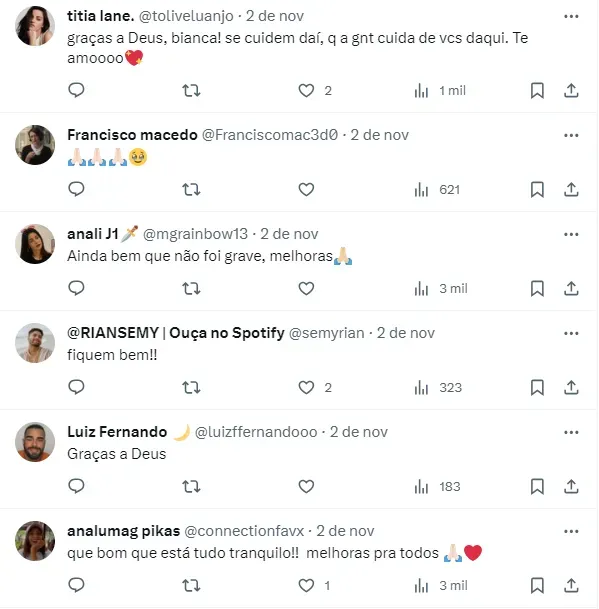 Fãs comentam sobre acidente de Bianca Andrade - Foto: Twitter