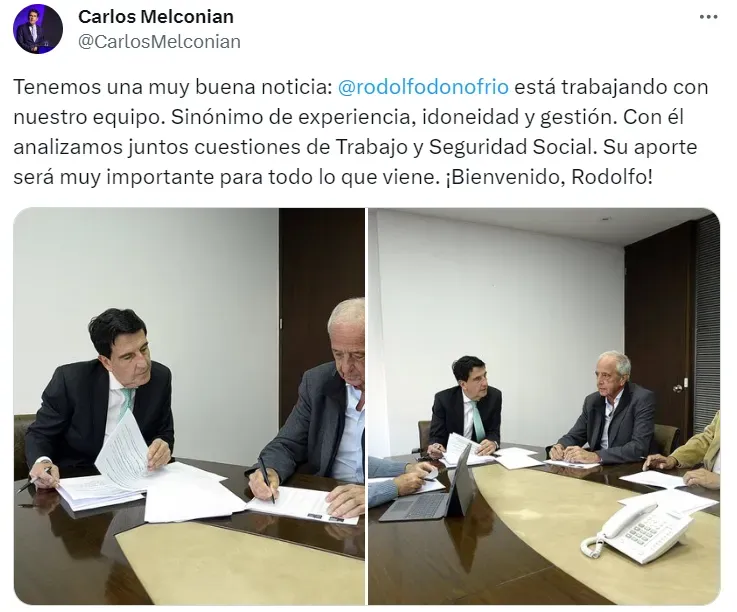Melconian anunció a D´Onofrio en el equipo de Patricia Bullrich.