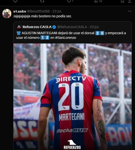 Los comentarios de los hinchas de San Lorenzo.