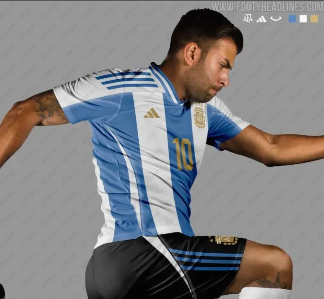 Así sería la nueva camiseta de la Selección Argentina en el 2024. Footy Headlines.