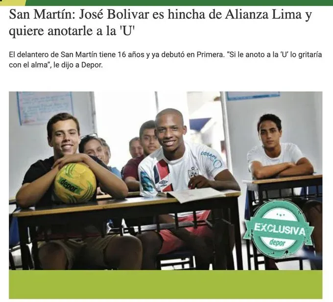 Entrevista pasada de José Bolívar. (Foto: Diario Depor).