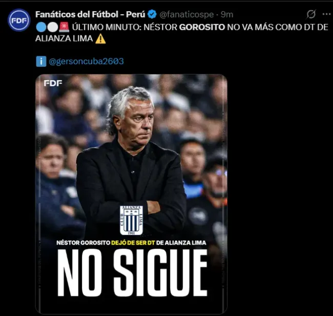 Fuente: @fanaticospe