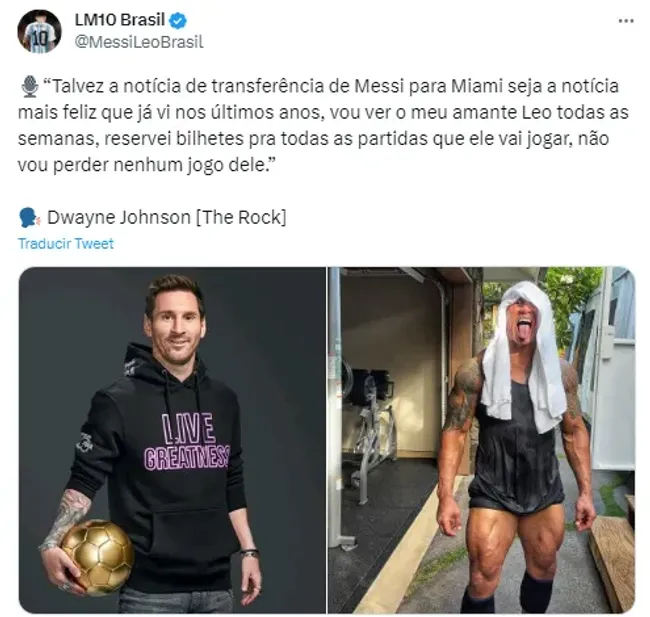 La presuntas declaraciones de Dwayne Johnson sobre Lionel Messi.