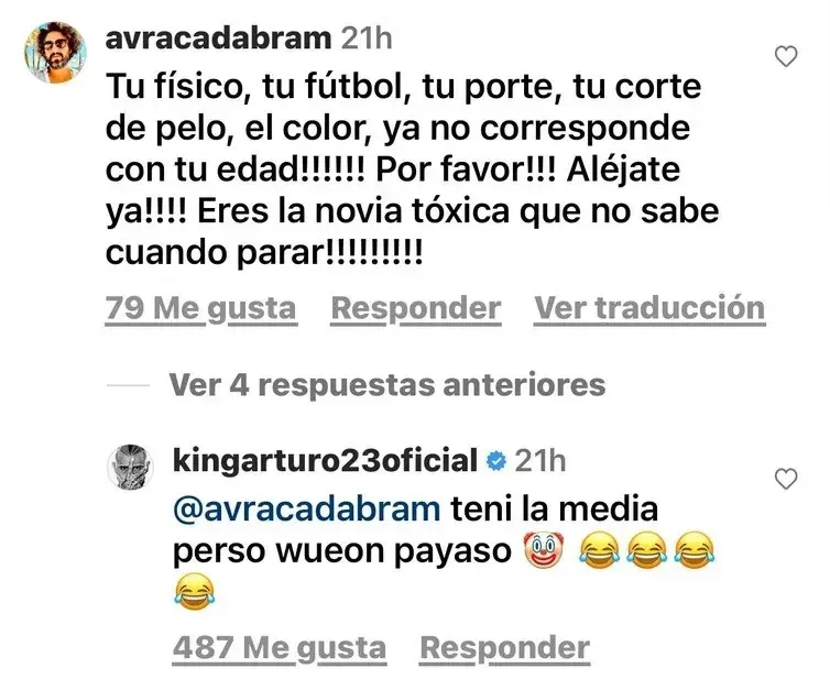 La respuesta de Arturo Vidal. | Foto: Captura.