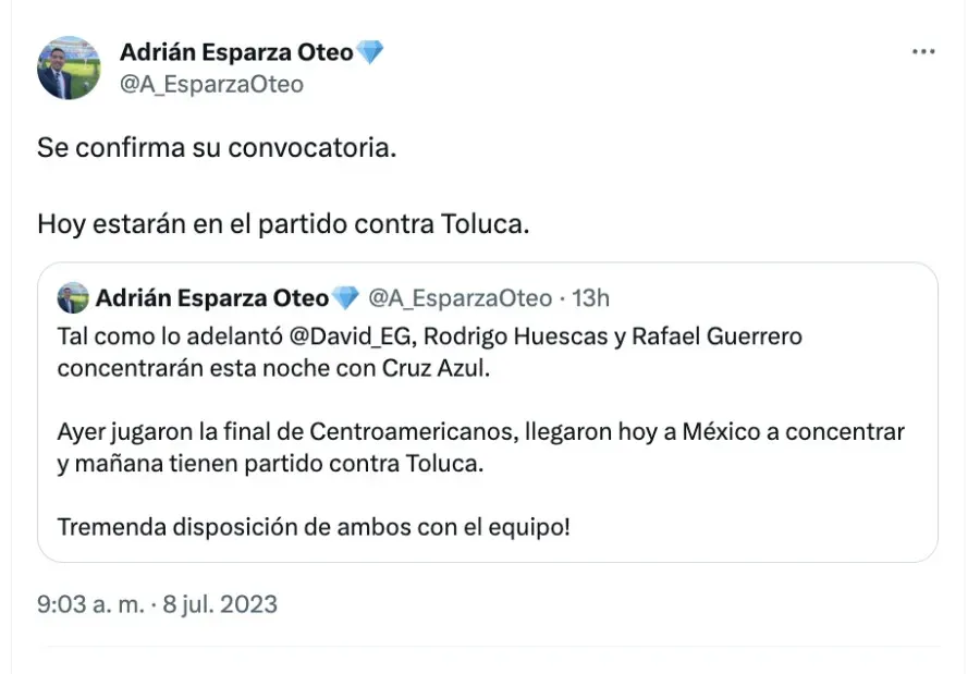 Adrián Esparza, Twitter
