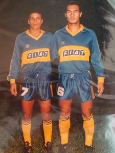“Zapatilla” Sánchez, con la 7 de Boca.