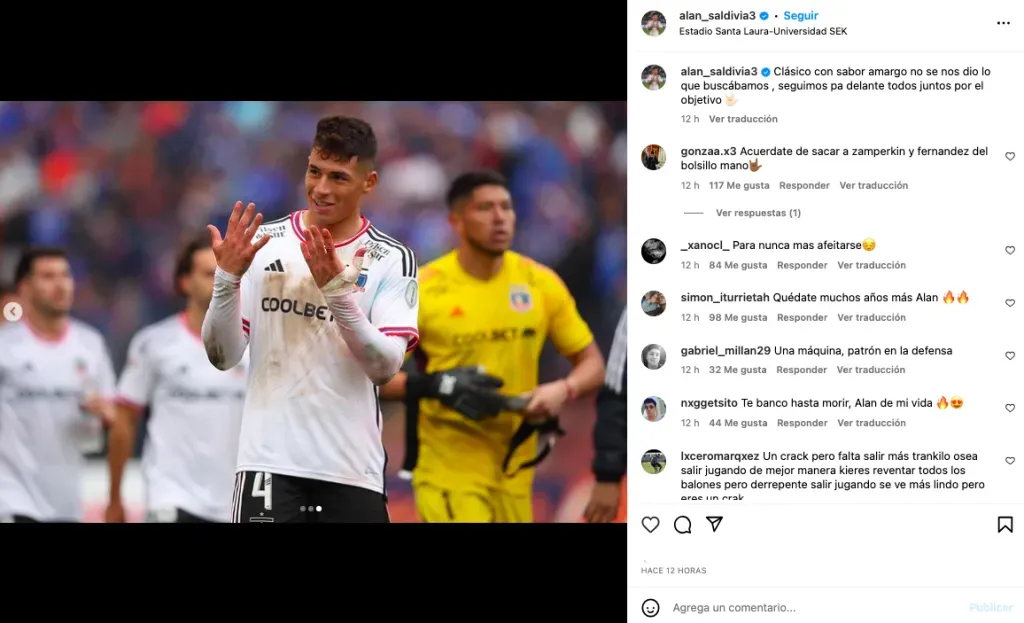 Este es el gesto de Alan Saldivia que saca ronchas en los hinchas de la U. Foto: Instagram.