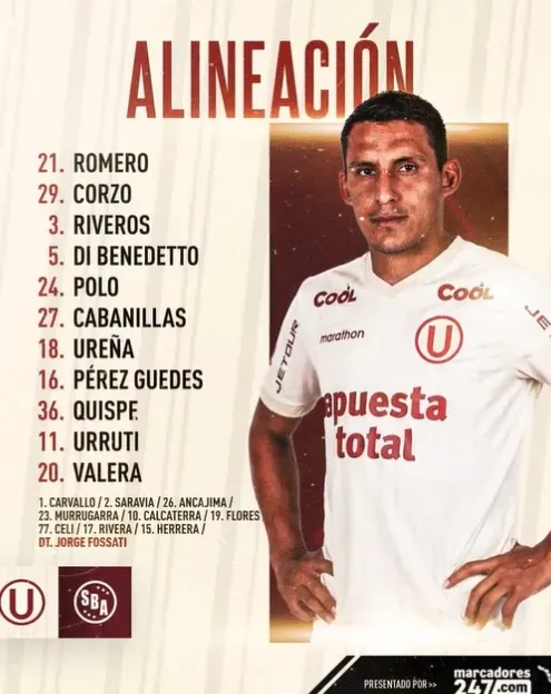 El 11 de Universitario ante Sport Boys por la fecha 14 del Torneo Clausura. | Créditos: Universitario.