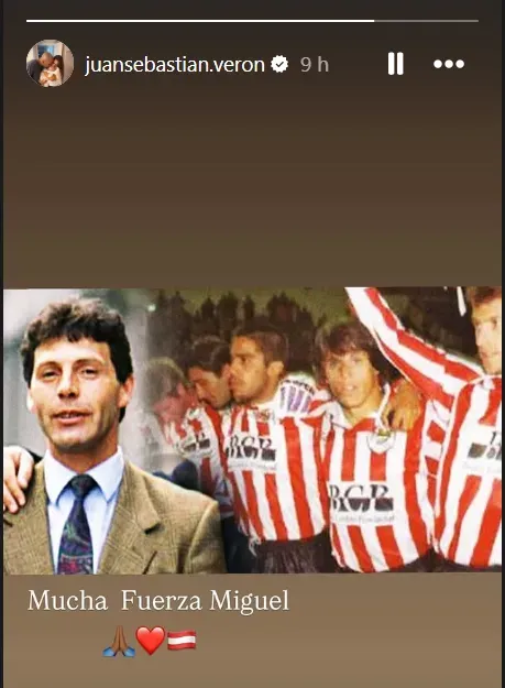 El posteo de Juan Sebastián Verón para Miguel Ángel Russo.