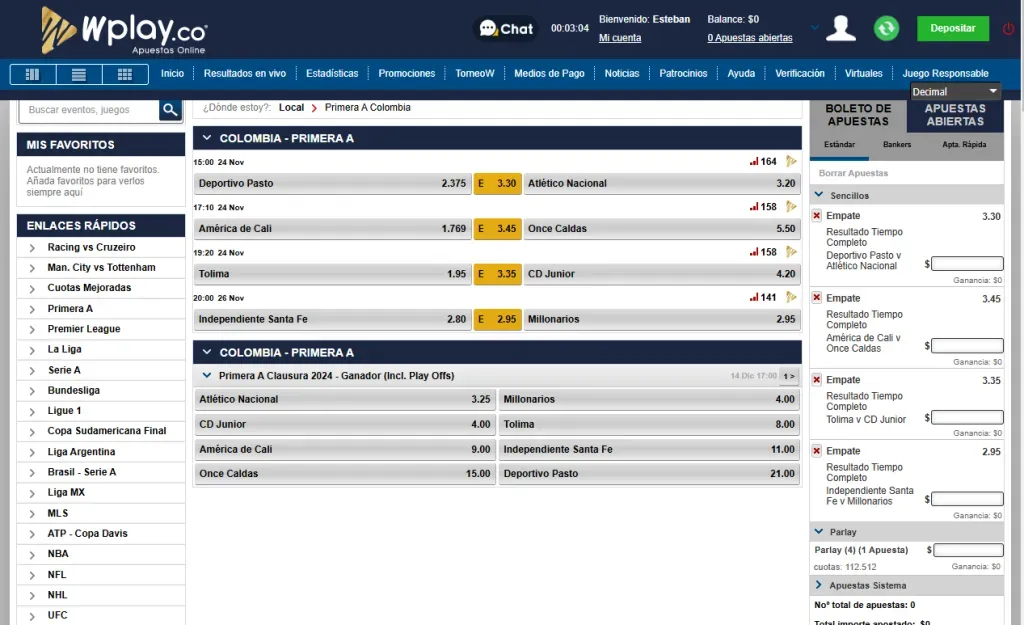 Wplay registro: apuesta combinada