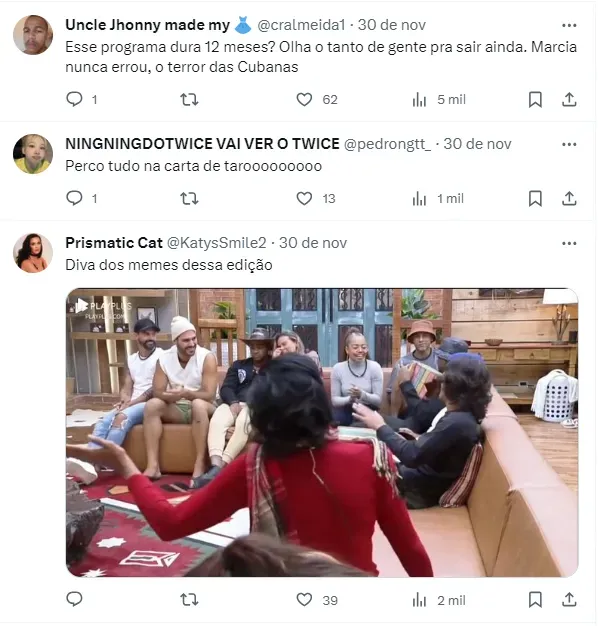 Internautas comentam sobre Márcia Fu e o meme com a música “Escrito nas Estrelas” – Fonte: Twitter