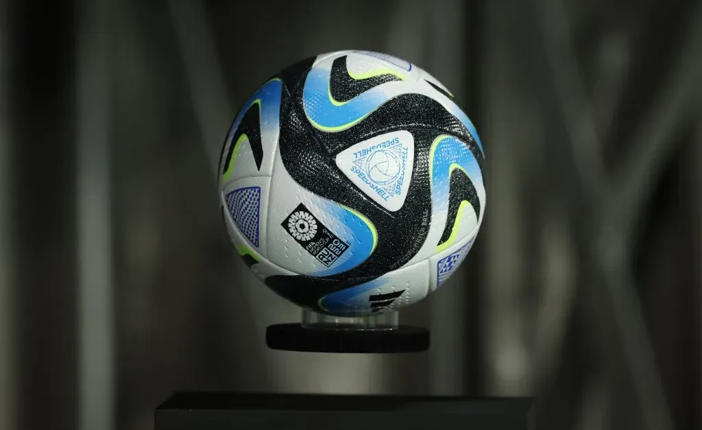 A detailed view of the adidas Oceaunz match ball (Photo by Alex Grimm/Getty Images)